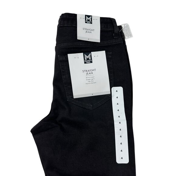 Member's Mark Women's Straight Jeans - Black Wash - Size 4 - Picture 12 of 13